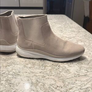 Cole Haan Taupe Suede Slip-On Ankle Booties